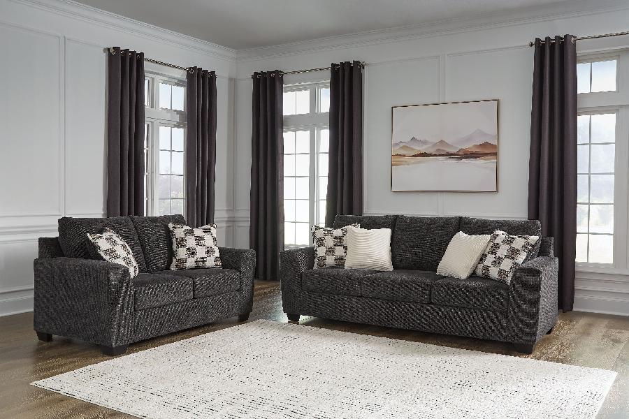 Image of Loreo - 2 Pc. - Sofa, Loveseat - Ebony