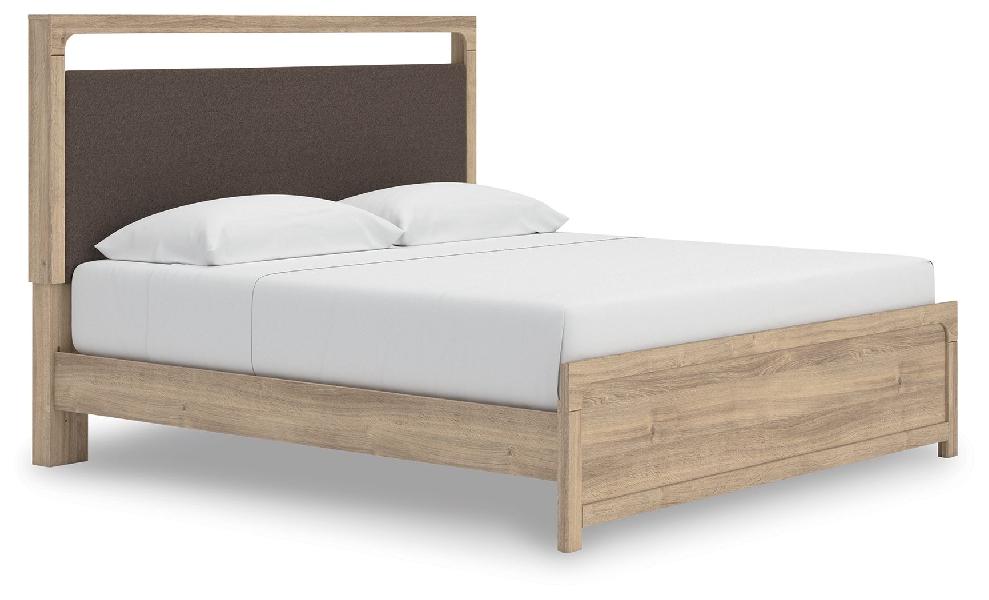 Image of Kinlanni - King Upholstered Platform Bed - Tan