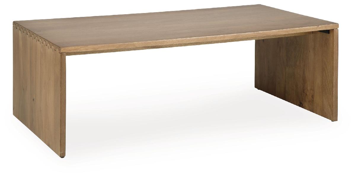 Image of Ella Grove - Rectangular Cocktail Table - Rich Brown