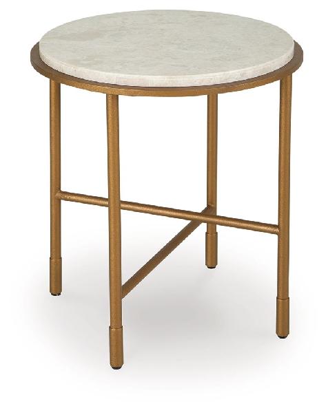 Image of Alben - Round End Table - Antique Gold