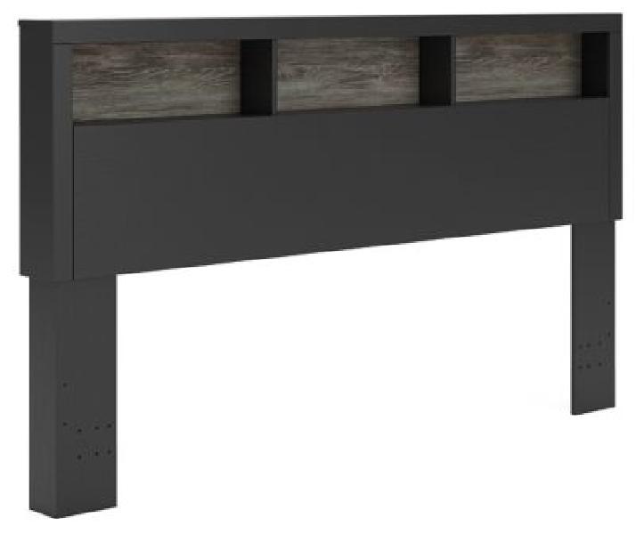 Image of Broachmyn - King Bookcase Headboard - Black / Gray