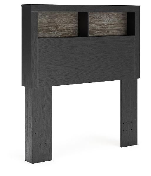 Image of Broachmyn - Twin Bookcase Headboard - Black / Gray