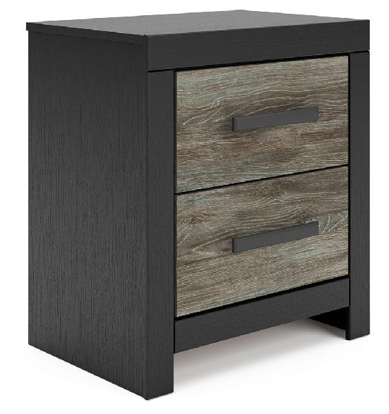 Image of Broachmyn - Two Drawer Night Stand - Black / Gray