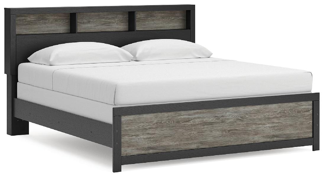 Image of Broachmyn - King Bookcase Bed - Black / Gray