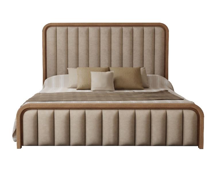 Image of Mezquite - King Upholstered Panel Bed - Mezquite Brown
