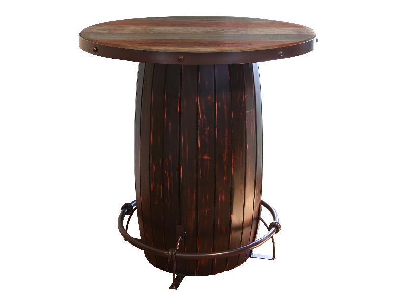 Image of Antique Multicolor - Bistro Barrel Table - Dark Brown