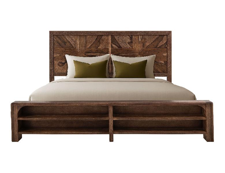 Image of Praga - Queen Bed - Almond / Barrel Brown