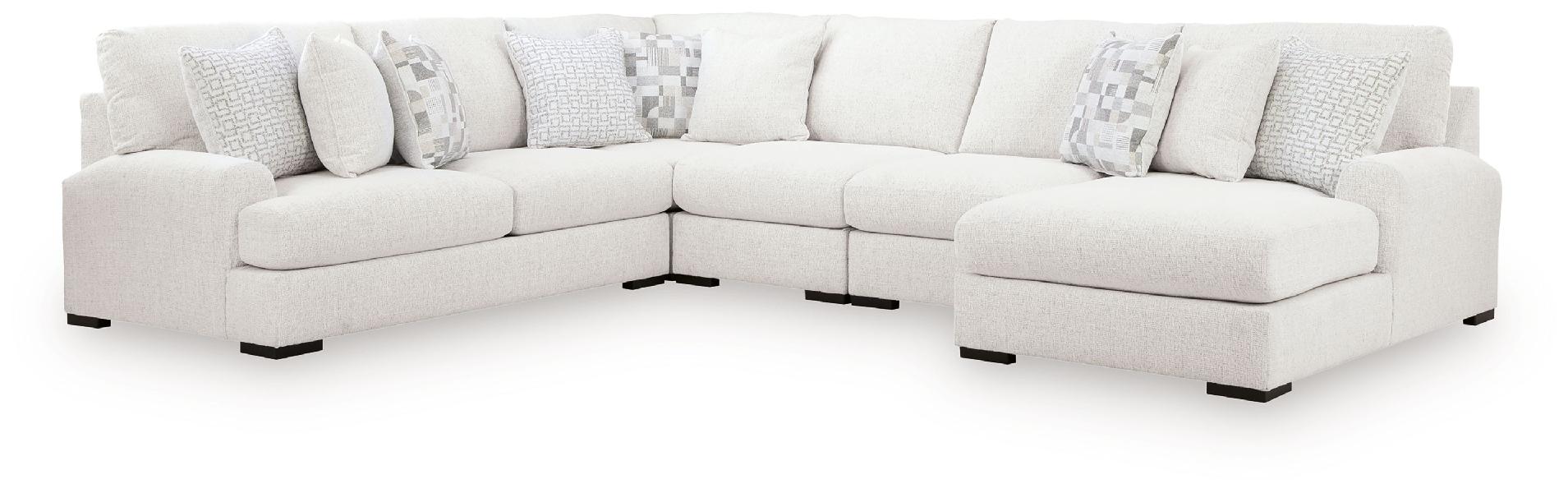 Image of Misty-Lakes - 5-Piece Sectional With RAF Corner Chaise - Chalk