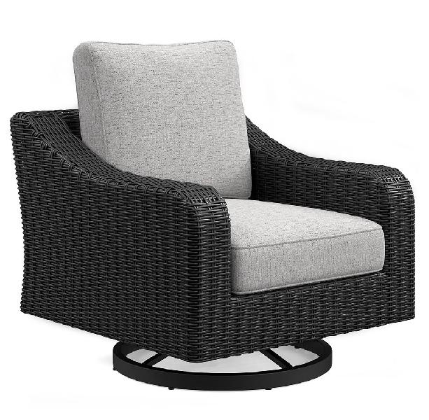 Image of Beachcroft - Swivel Lounge Chair - Black / Light Gray