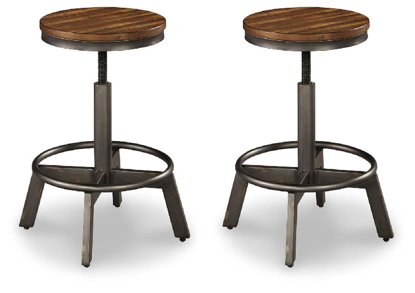 Image of Torjin - Swivel Stool (Set of 2) - Dark Brown