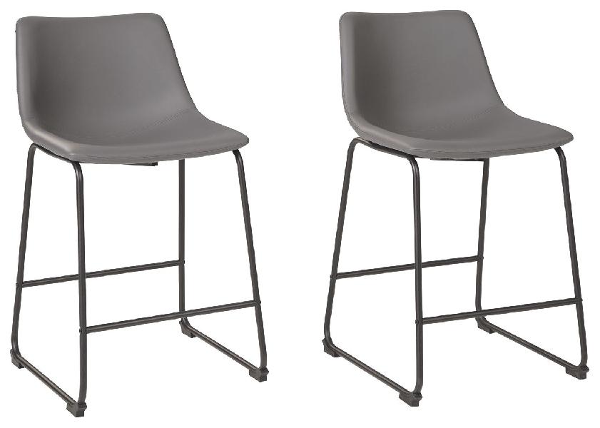 Image of Centiar - Upholstered Barstool (Set of 2) - Gray