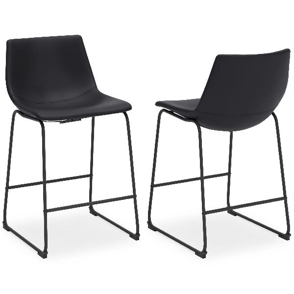 Image of Centiar - Upholstered Barstool (Set of 2) - Black