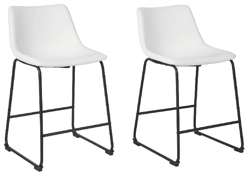 Image of Centiar - Upholstered Barstool (Set of 2) - White