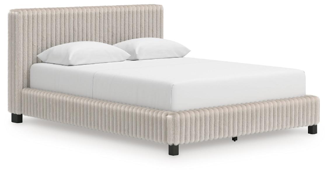 Image of Zuraleus - Queen Upholstered Bed - White
