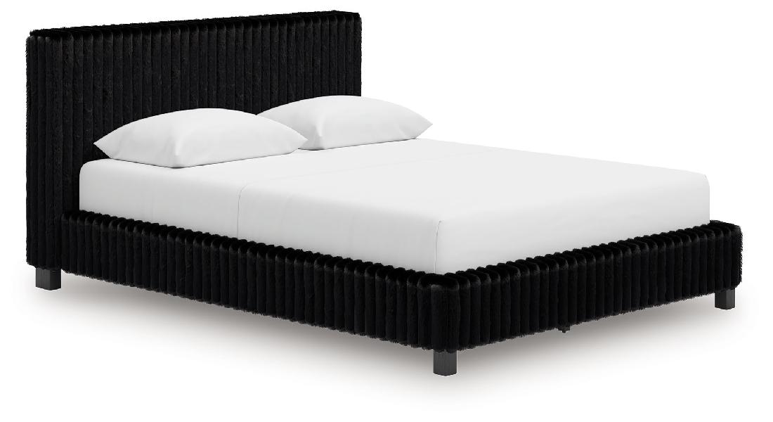 Image of Zuraleus - Queen Upholstered Bed - Black
