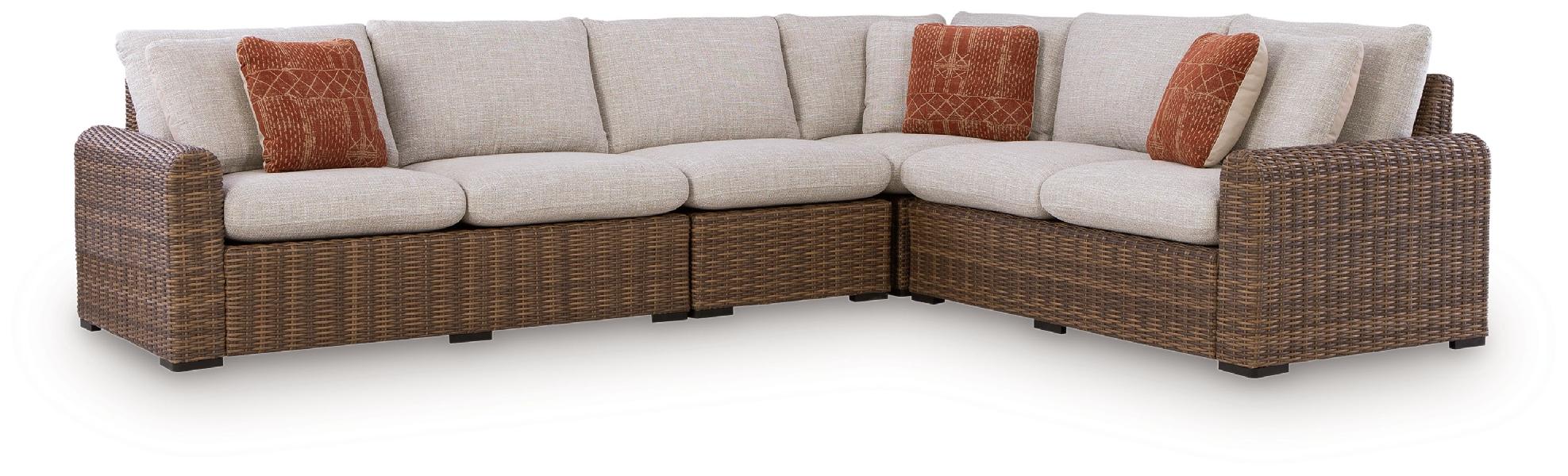 Image of Dolan Creek - 4-Piece Outdoor Sectional - Beige / Brown