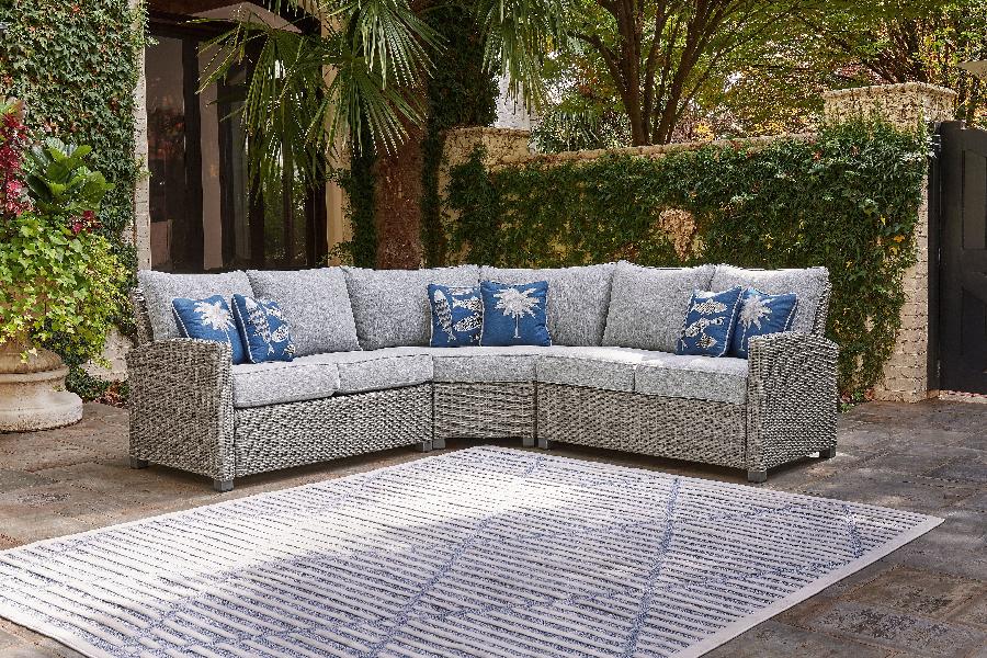 Image of Naples Beach - 3 Pc. - Sectional Lounge - Light Gray
