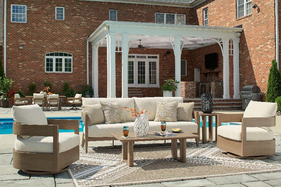 Image of Serene Bay - 5 Pc. - Lounge Set With Sofa - Dark Brown
