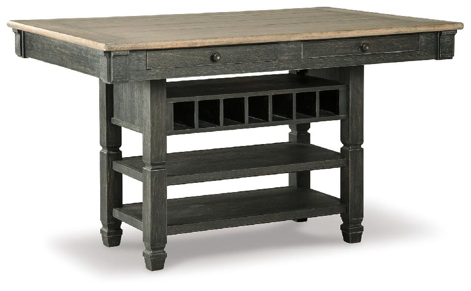 Image of Tyler Creek - Rectangular Dining Room Counter Table - Black / Gray