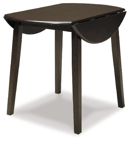 Image of Hammis - Round DRM Drop Leaf Table - Dark Brown