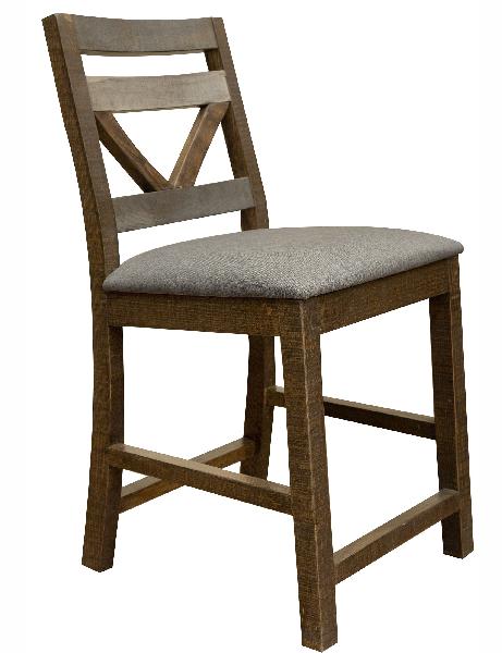 Image of Loft - 24” Barstool (Set of 2) - Two Tone Gray / Brown