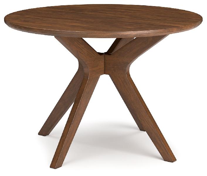 Image of Lyncott - Round Dining Room Table - Brown