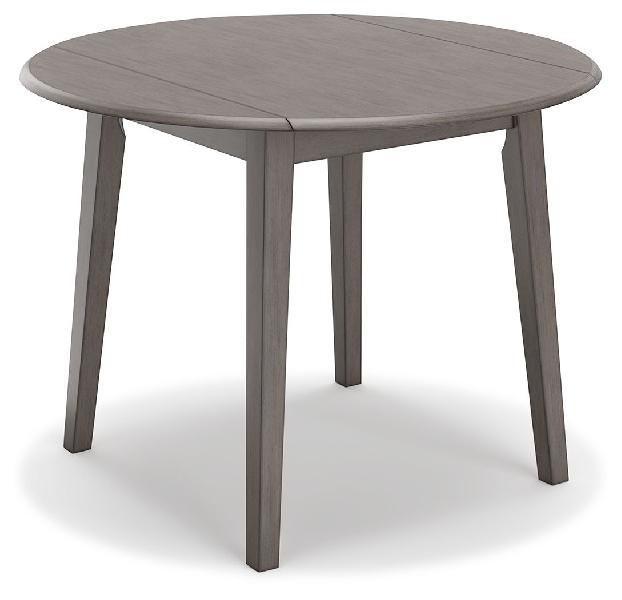 Image of Shullden - Round Drm Drop Leaf Table - Gray