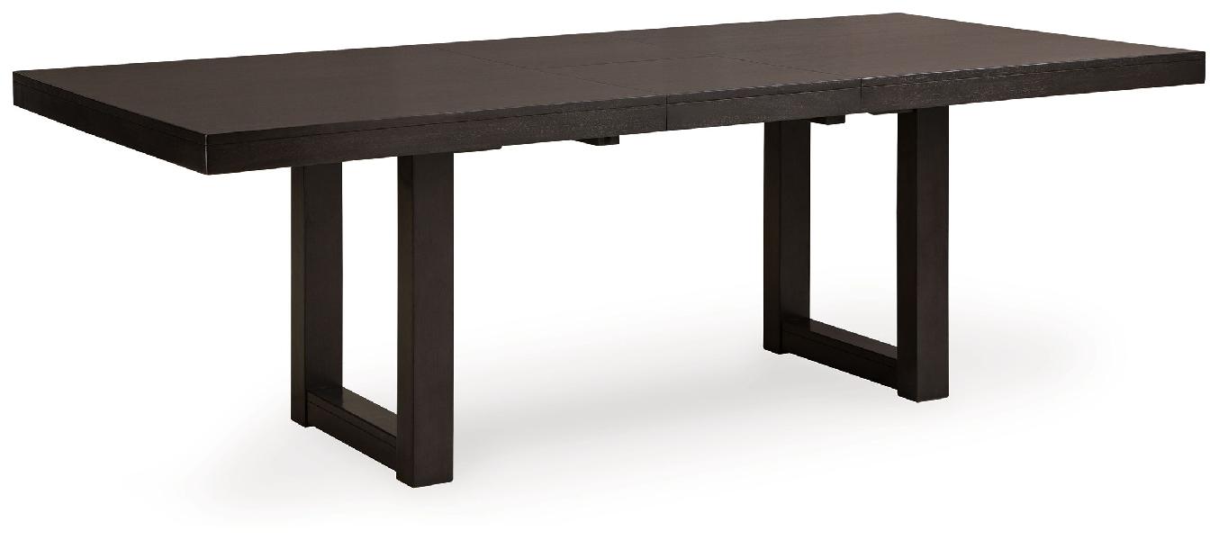 Image of Neymorton - Rectangular Dining Room Butterfly Extension Table - Dark Grayish Brown