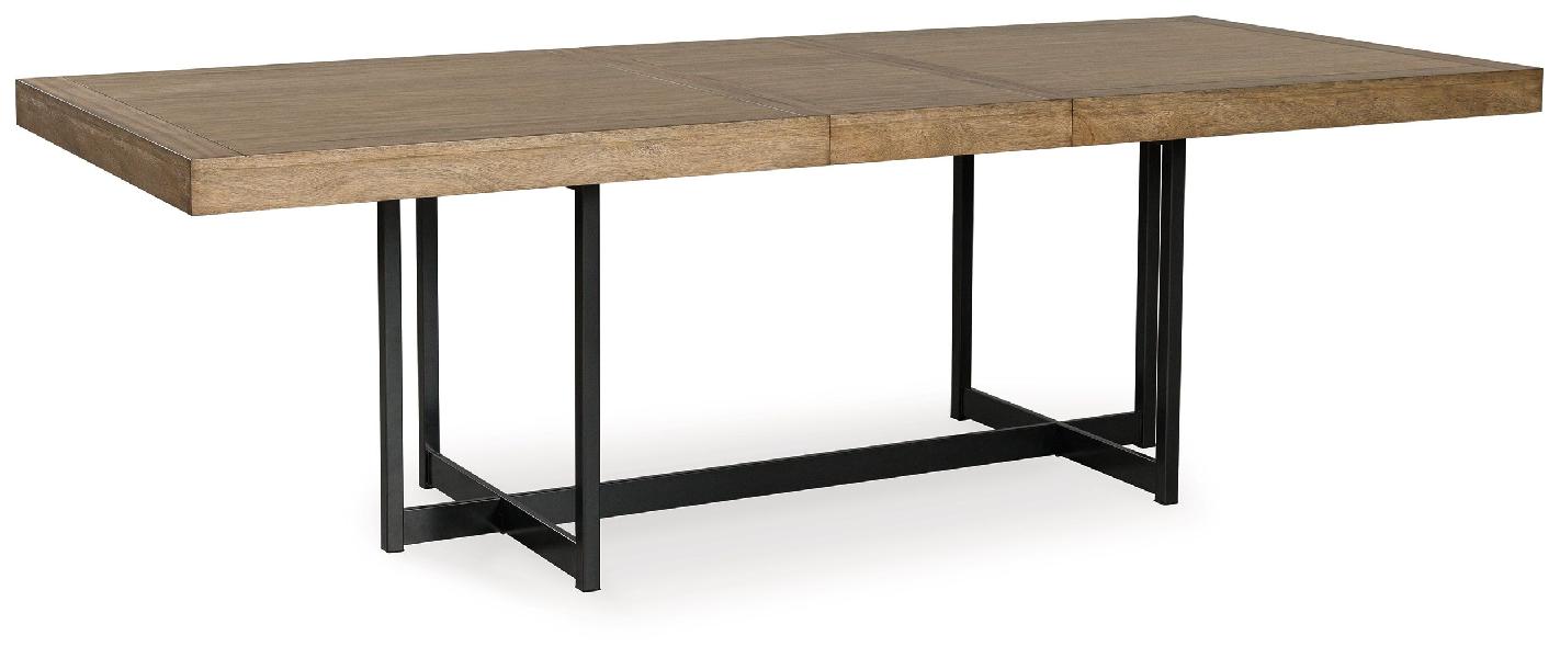 Image of Tomtyn - Rectangular Dining Room Extension Table - Light Brown