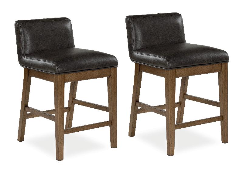 Image of Cabalynn - Upholstered Barstool (Set of 2) - Two-tone Brown