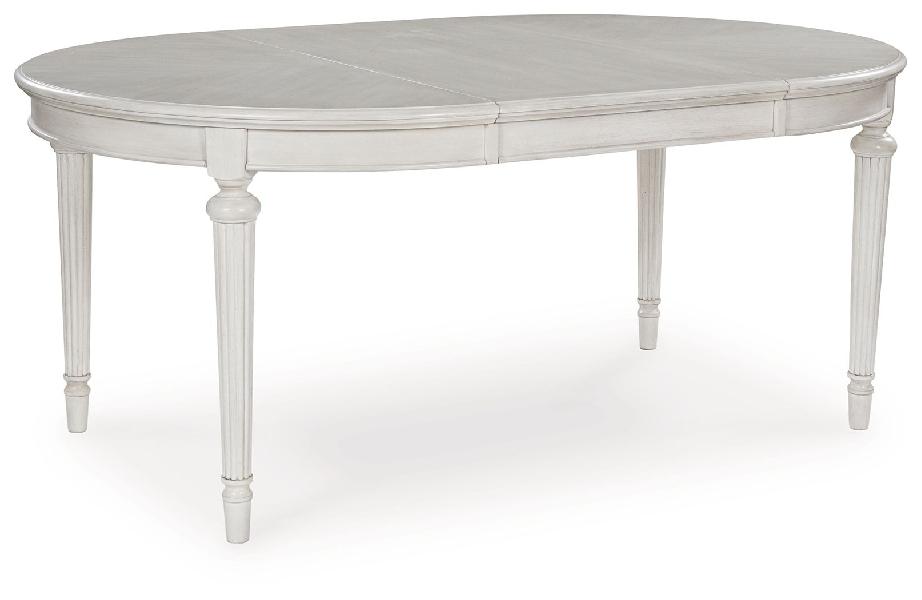 Image of Montelaine - Oval Dining Room Extension Table - Antique White