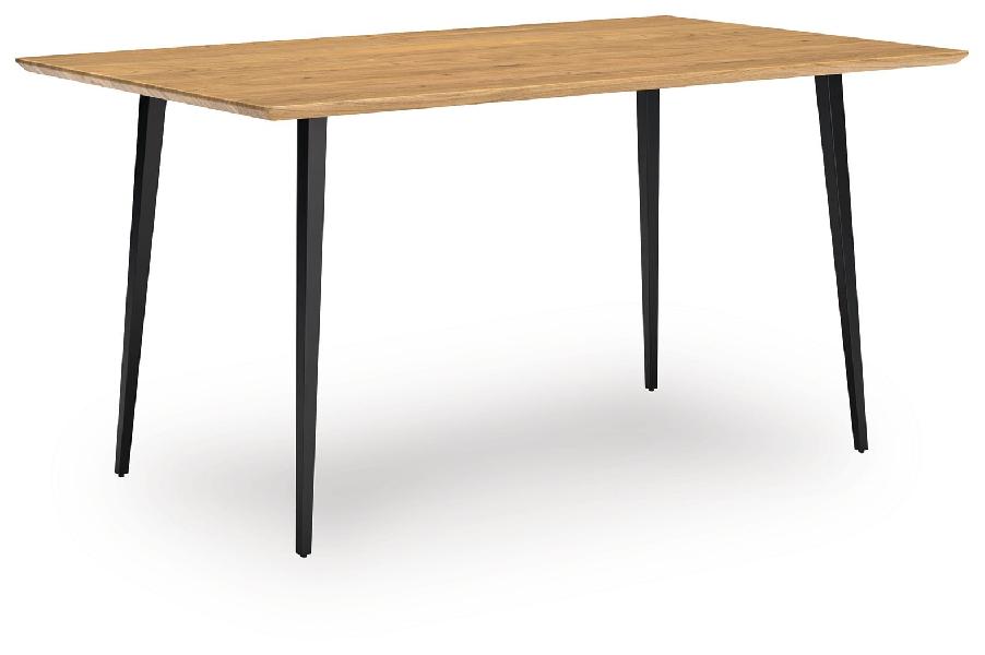 Image of Gretlynn - Rectangular Dining Room Table - Black / Natural