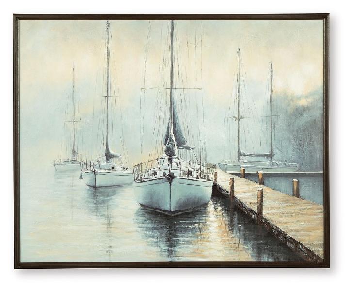 Image of Worthney - Wall Art - Blue / White / Brown