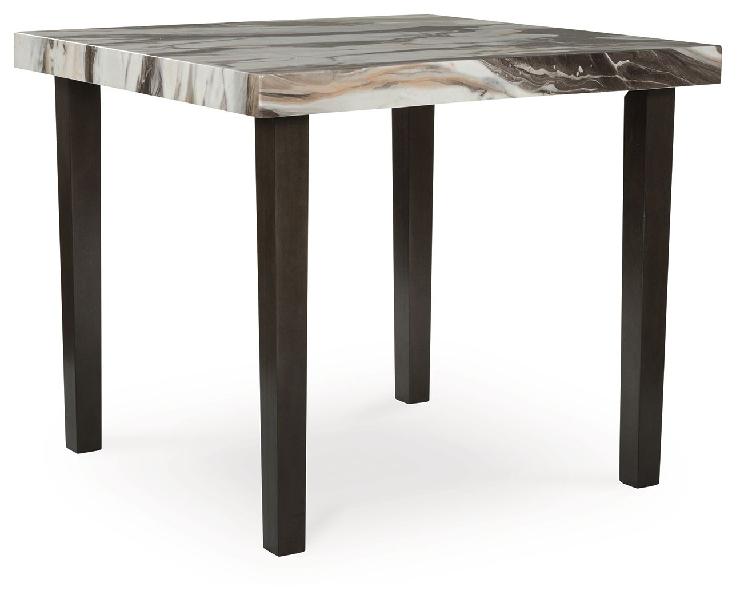 Image of Jeshina - Square Dining Room Counter Table - Dark Brown / Beige