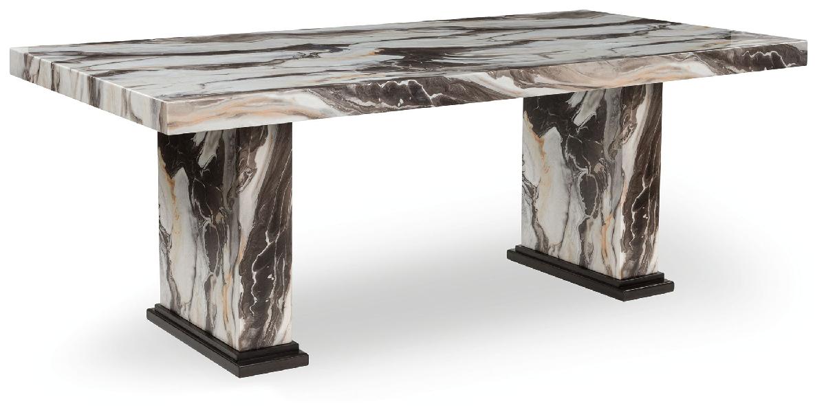 Image of Jeshina - Dining Table - Dark Brown / Beige