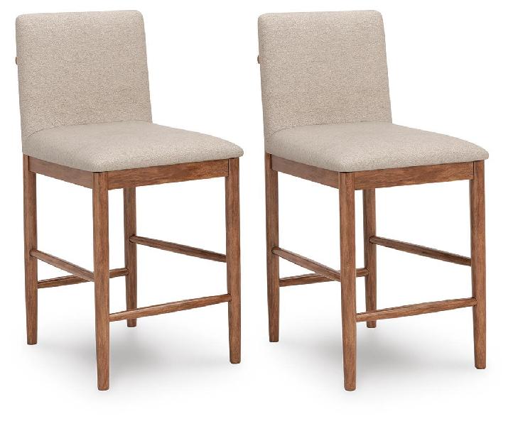 Image of Isanti - Upholstered Barstool (Set of 2) - Light Brown