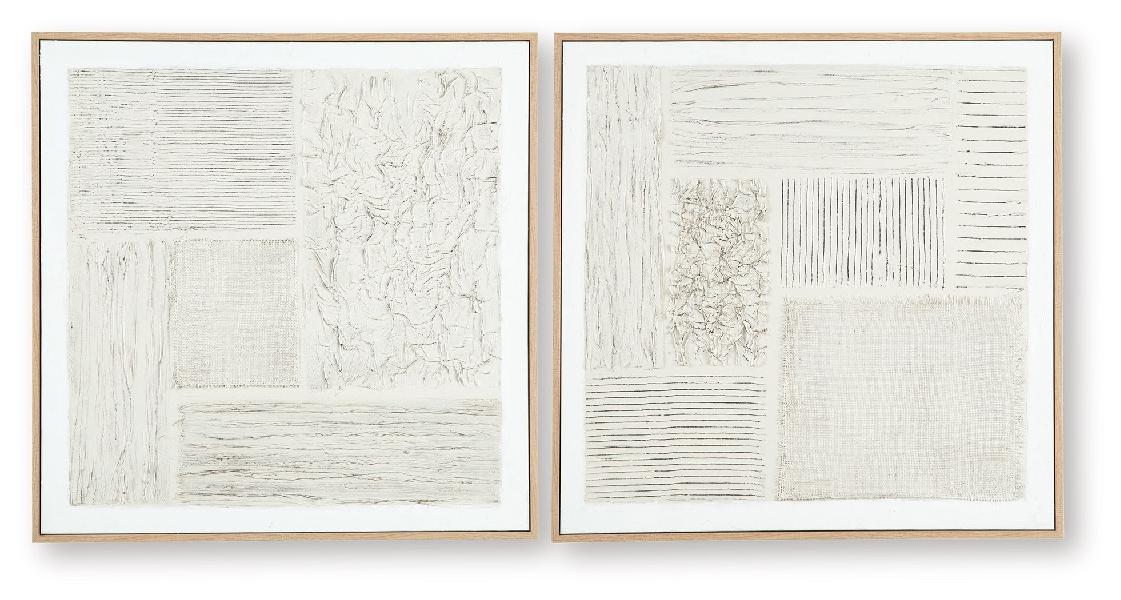 Image of Andorfield - Wall Art Set (Set of 2) - Beige / Black / White