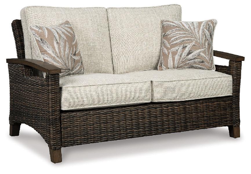Image of Paradise Trail - Loveseat w/Cushion - Medium Brown