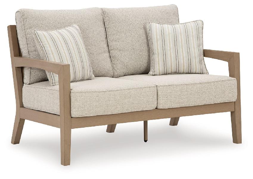Image of Hallow Creek - Loveseat With Cushion - Driftwood