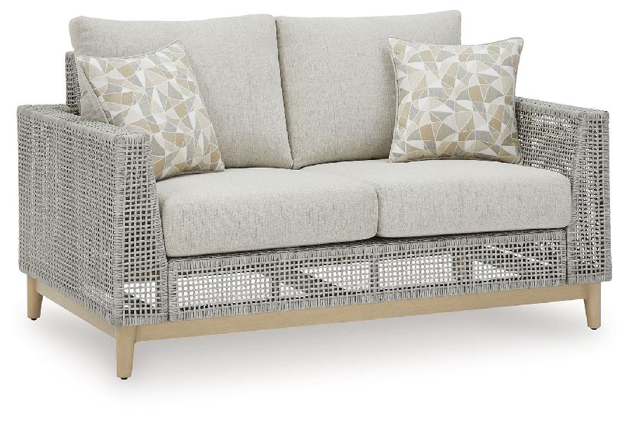 Image of Seton Creek - Loveseat With Cushion - Gray