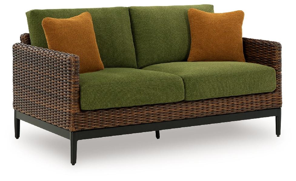 Image of Horizon Hall - Loveseat With Cushion - Brown / Green
