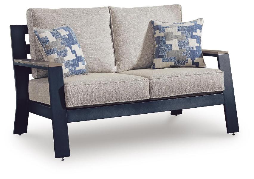Image of East Beach - Loveseat With Cushion - Blue