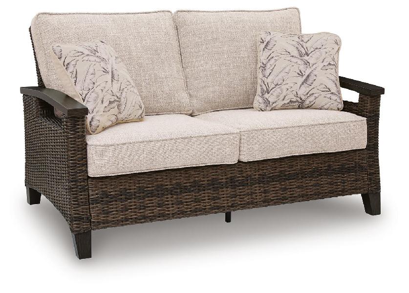 Image of Monterey Point - Loveseat With Cushion - Dark Brown