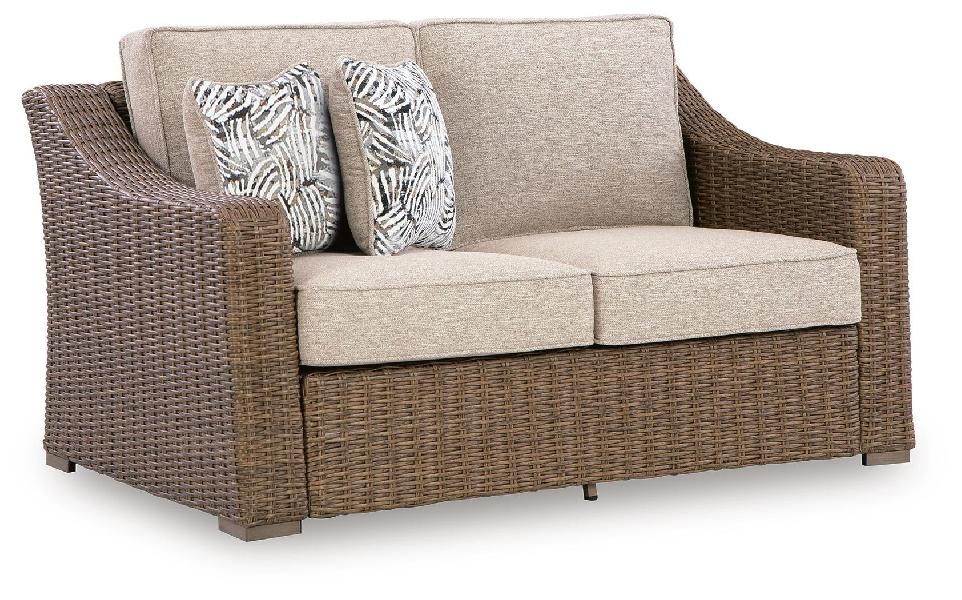 Image of Laguna Heights - Loveseat With Cushion - Beige