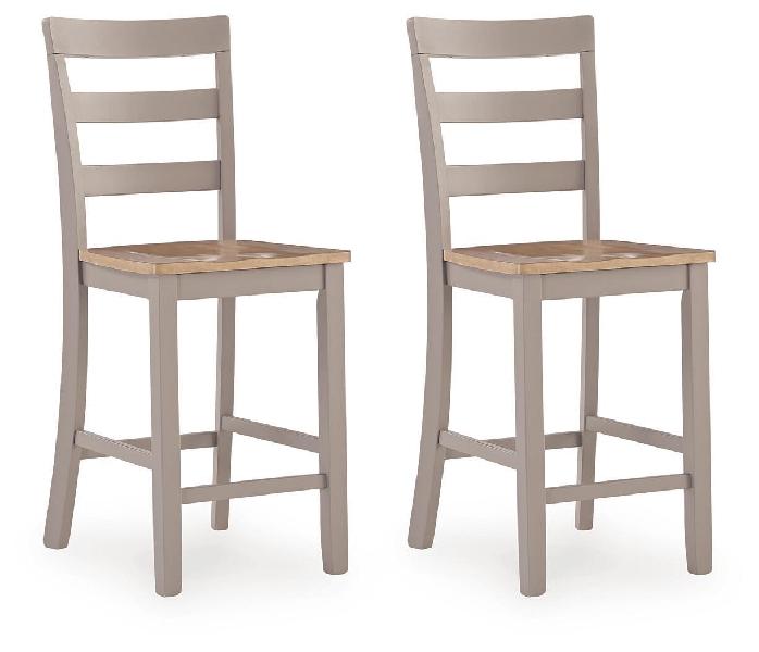 Image of Harperfeld - Barstool (Set of 2) - Natural / Gray