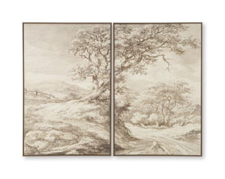 Image of Stormish - Wall Art Set (Set of 2) - Beige / Brown