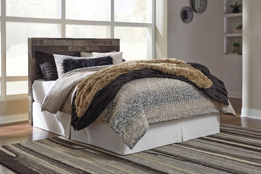 Image of Derekson - Queen Panel Headboard - Multi Gray