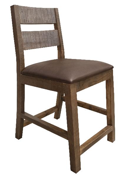 Image of Antique - Stool With Faux Leather (Set of 2) - Multicolor