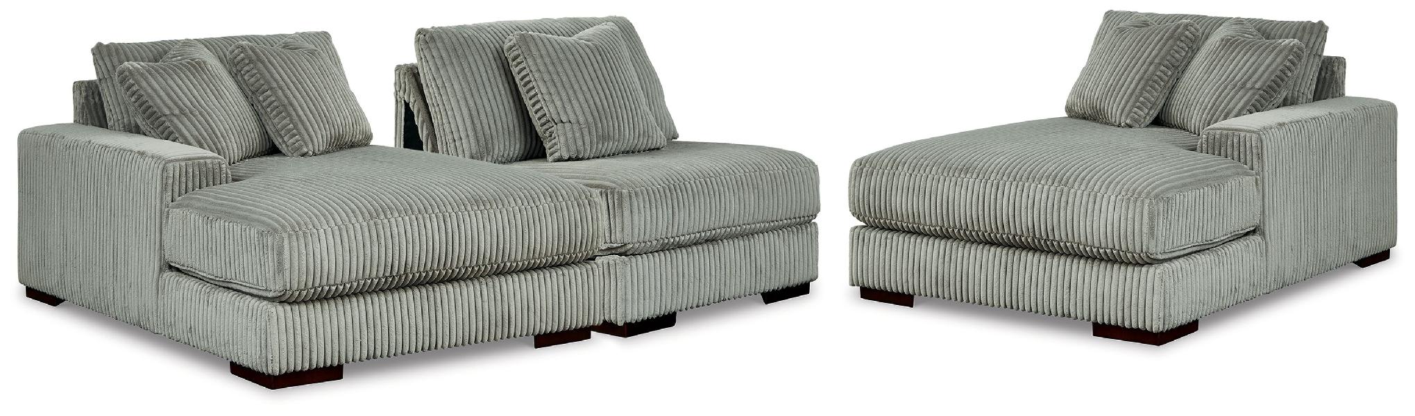 Image of Lindyn - 3-Piece Sectional With Double Chaises - Fog