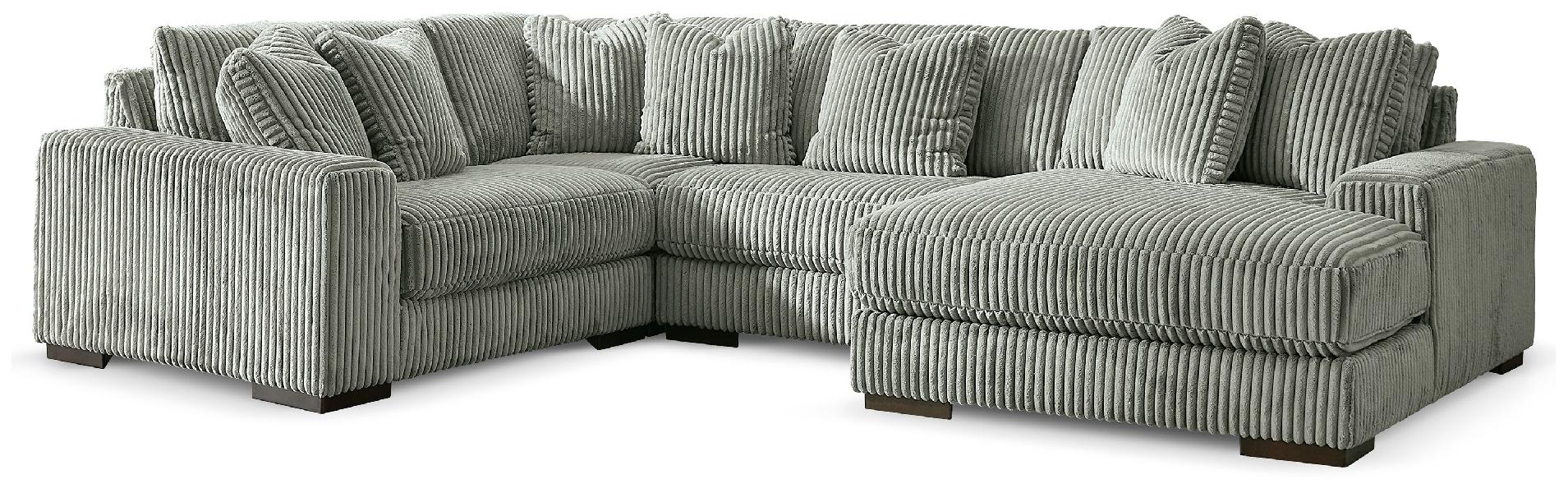 Image of Lindyn - 4-Piece Sectional With RAF Corner Chaise - Fog